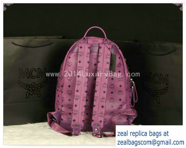High Quality Replica MCM Stark Backpack Jumbo in Calf Leather 8100 Purple - Click Image to Close